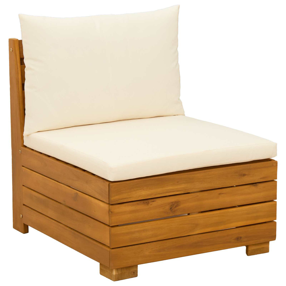 Sofa de jardin milieu bois d'acacia massif marron