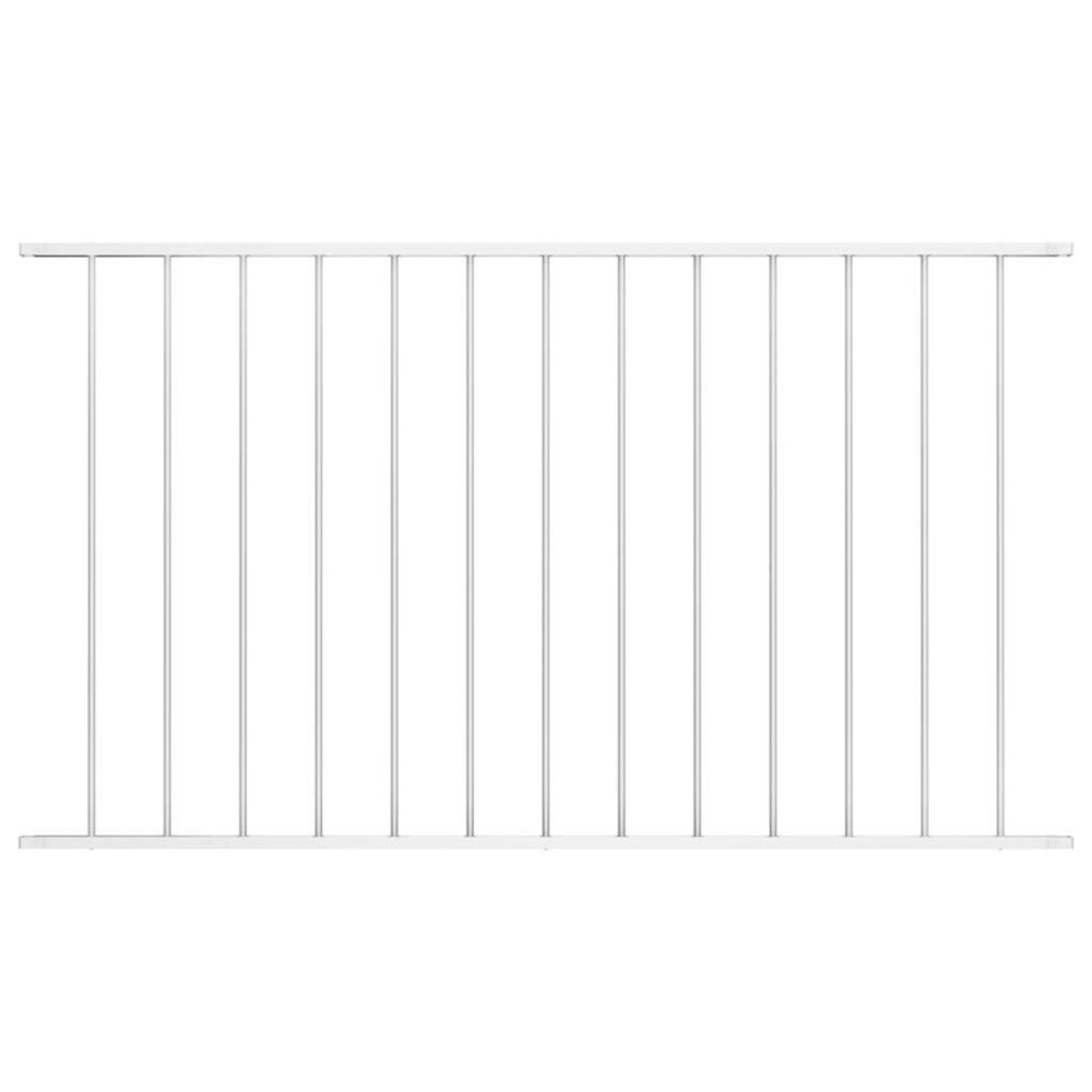 Panneau de clôture en acier thermolaqué 1,63 x 0,75 m blanc
