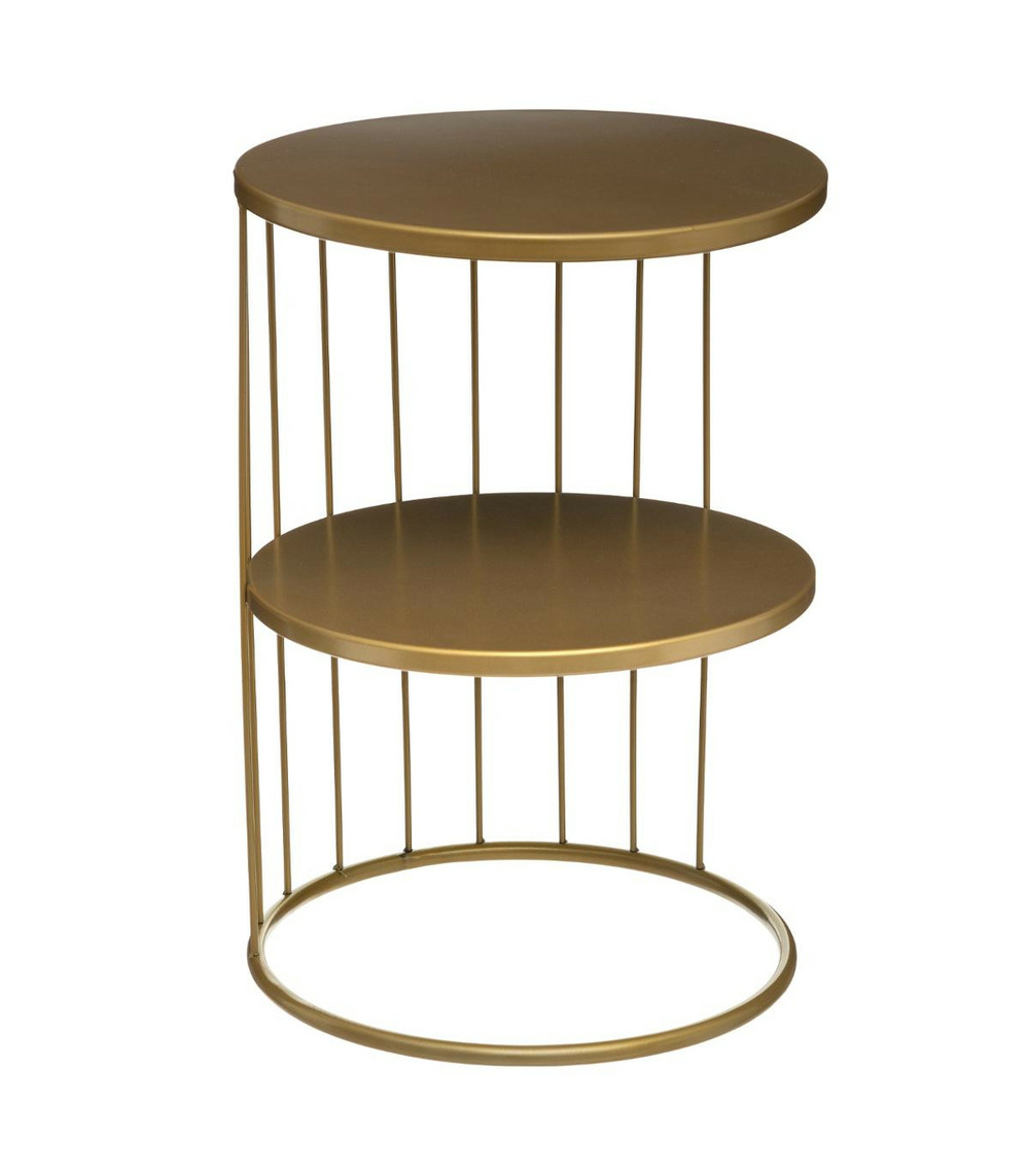 Table d'appoint design et originale en métal doré h 52 cm