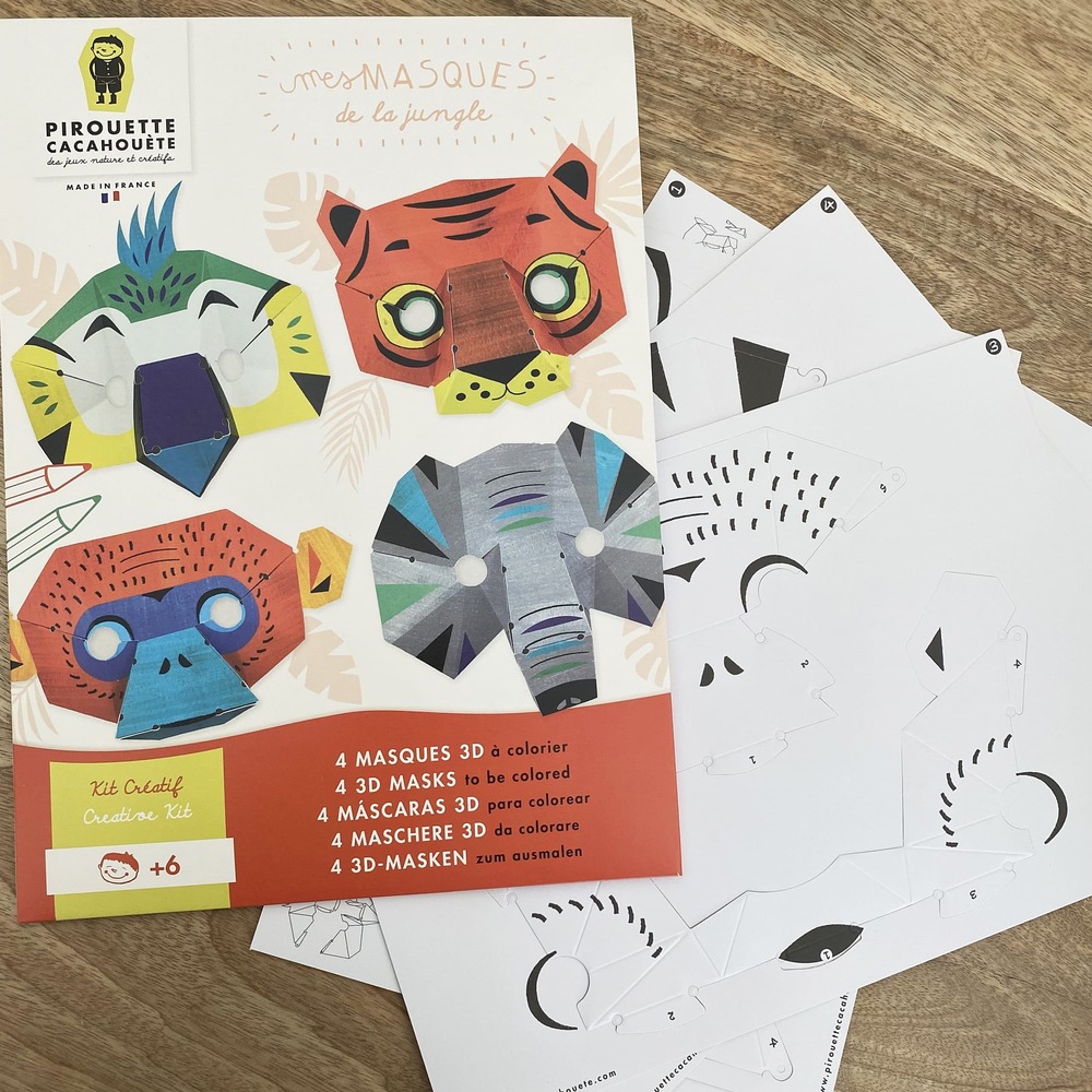 Kit créatif : 4 masques 3d à construire