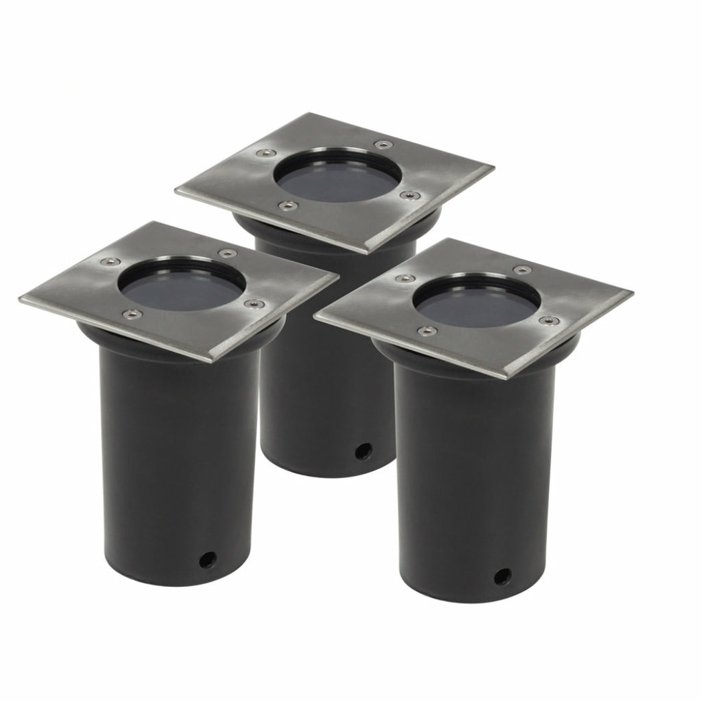 Set de 3 spot extérieur encastrable carré luminaire décoration