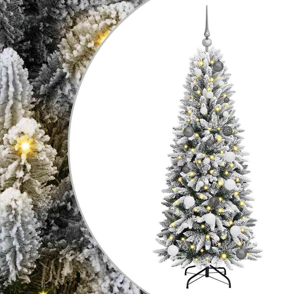 Sapin de noël artificiel avec 150 led avec support blanc 150 cm