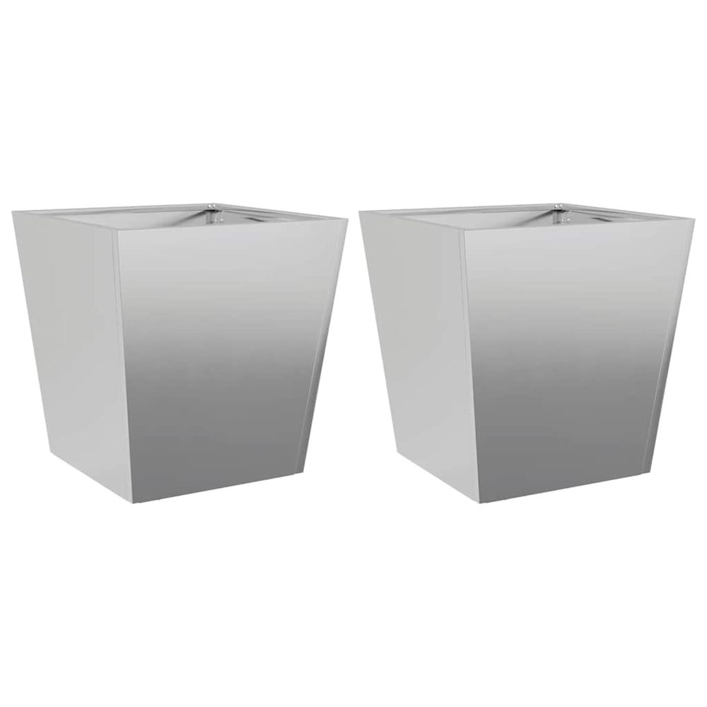 Jardinière d'extérieurs 2 pcs 40x40x40 cm acier galvanisé