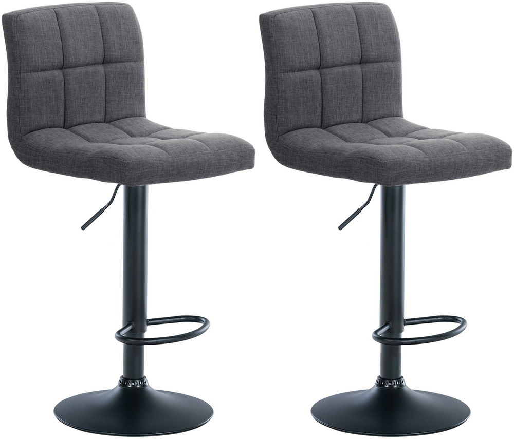 Lot de 2 tabourets de bar calma tissu noir