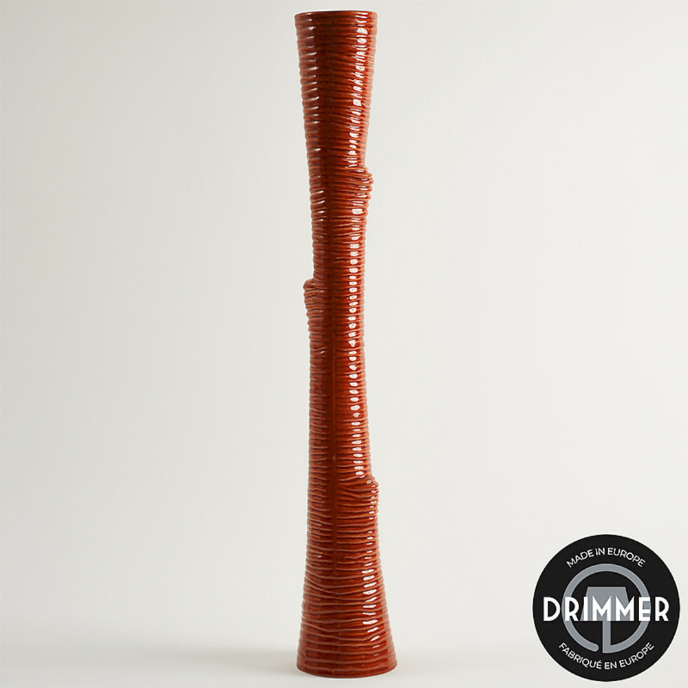 Vase scott tronc orange céramique 10x10x67cm