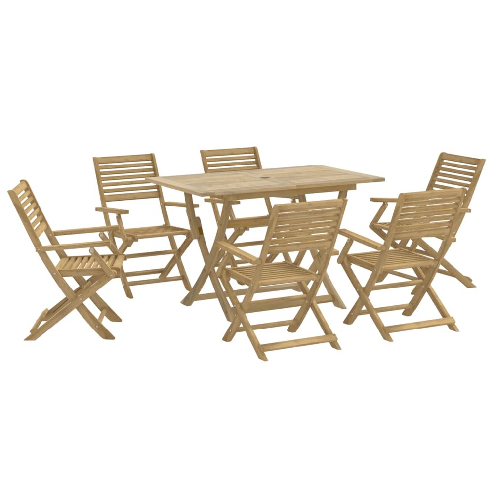 Ensemble à manger de jardin 7 pcs bois d'acacia solide