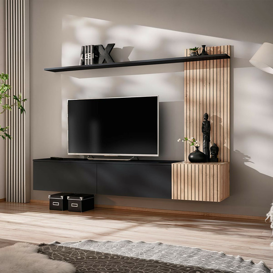 Ensemble meuble tv à rayures