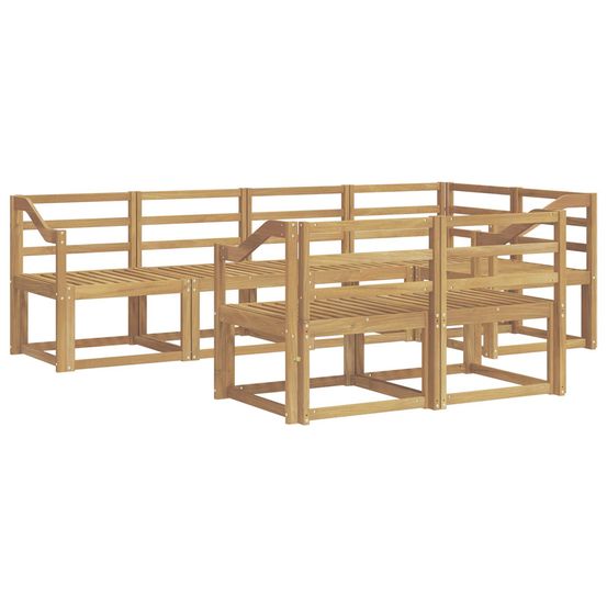 Ensemble de canapés d'extérieur 7 pc blanc bois d'acacia massif