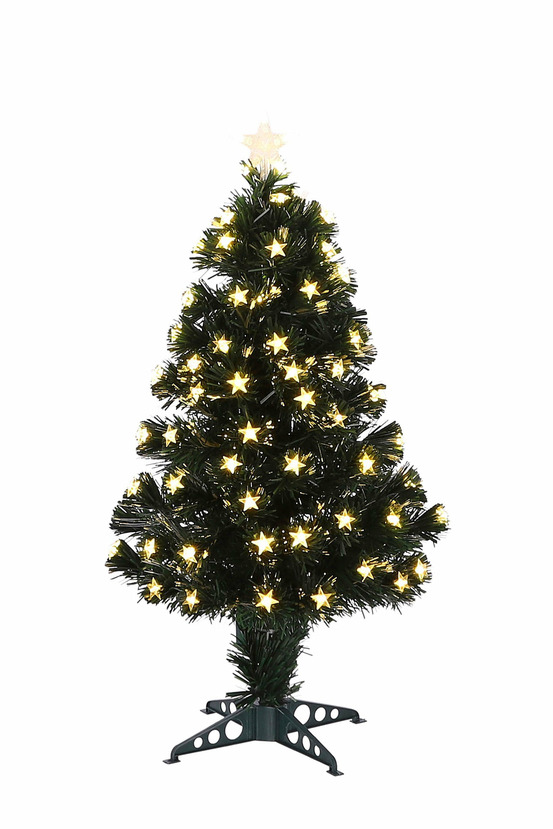 Luca lighting mercury sapin de noël artificiel avec éclairage à fibres optiques - h90 cm - vert
