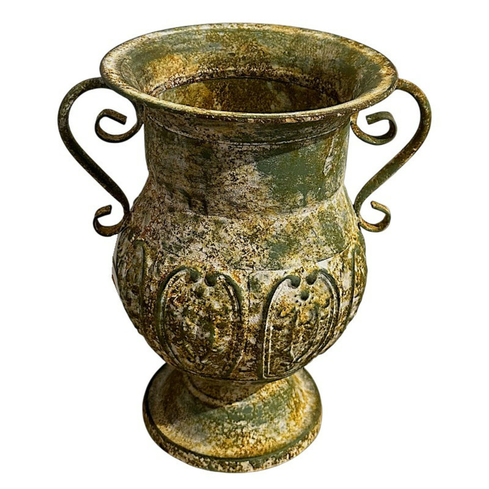 Vase jardin patiné 24x19x28cm