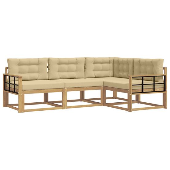 Ensemble de canapés d'extérieur 3 pc blanc et beige polyester