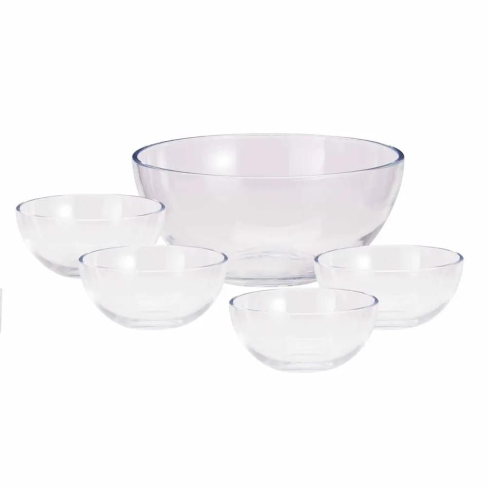 Lot de 5 saladiers en verre sodalime - grand modèle + 4 petits