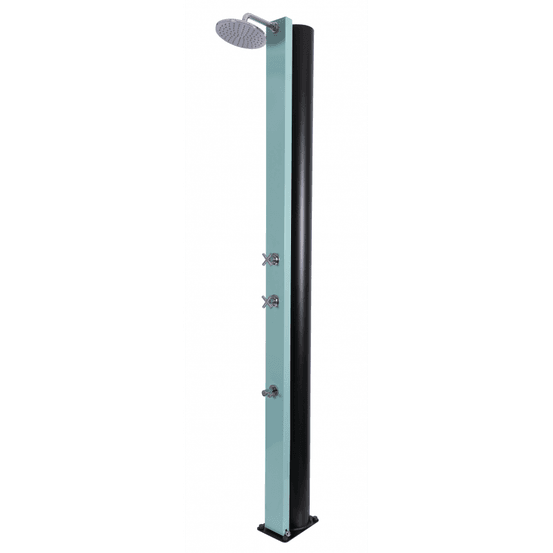 Douche de piscine solaire cross bleue avec rince pieds 40l