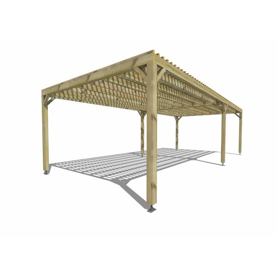 Pergola bois • 9m x 4m • indépendante • sens largeur • lattage bois • livraison comprise