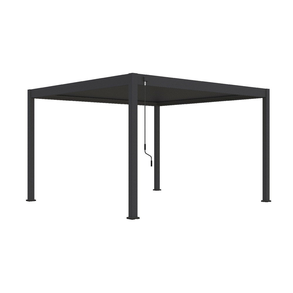 Pergola bioclimatique autoportante anthracite - 400 x 400 x h. 258 cm
