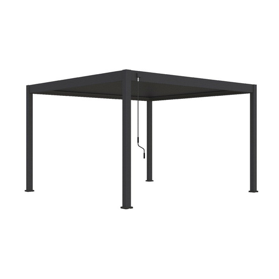 Pergola bioclimatique autoportante anthracite - 400 x 400 x h. 258 cm