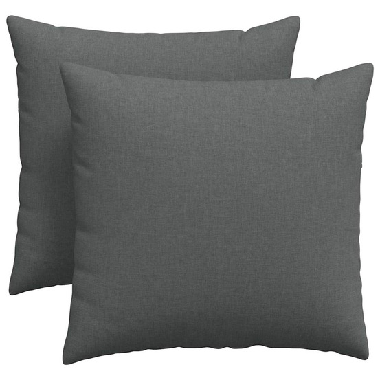 Coussins de canapé 2 pcs gris foncé 45 x 45 cm tissu
