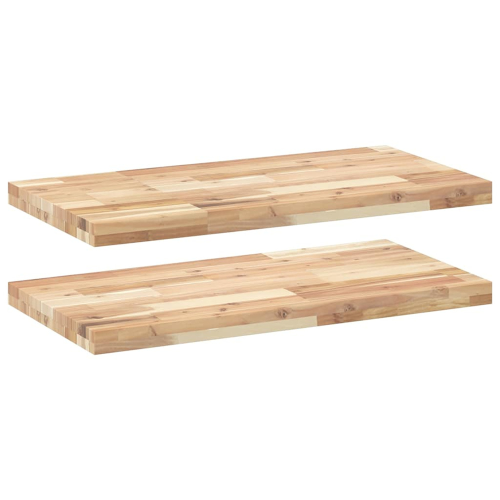 Étagères flottantes 2 pcs 80x40x4 cm acacia massif non traité