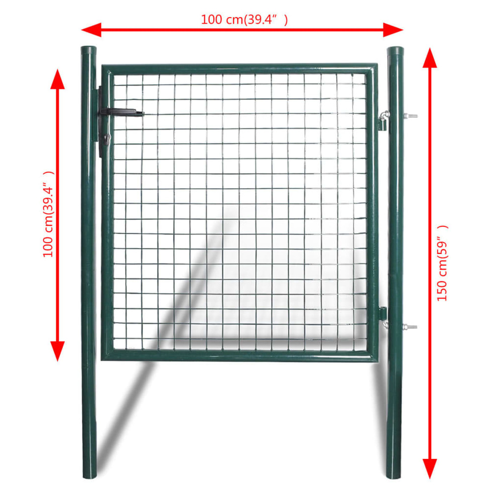 Portail de clôture à une porte 100x100 cm en acier thermolaqué