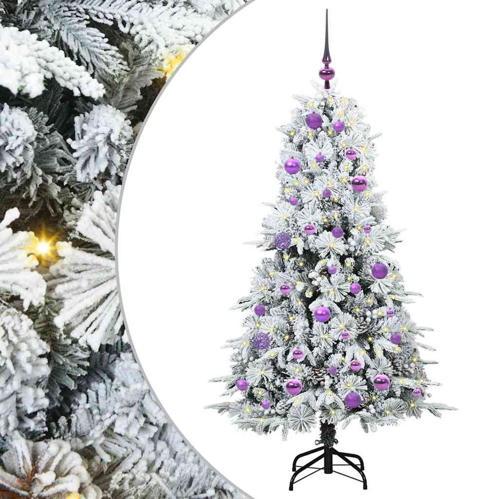 Sapin de noël artificiel à branches articulées blanc 150 cm
