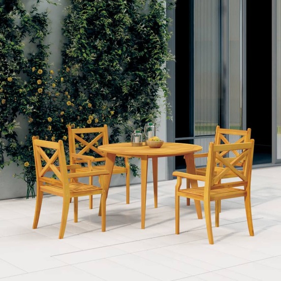 Chaises à manger d'extérieur lot de 4 bois d'acacia massif