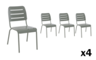 Lot de 4 chaises de jardin empilables kleo vert   mwh®