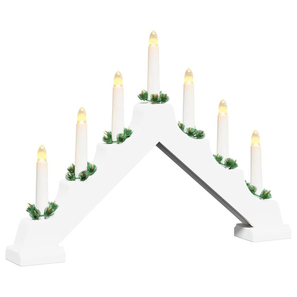 Pont de bougie de noël 7 led blanc chaud 39.5 x 5 x 29 cm