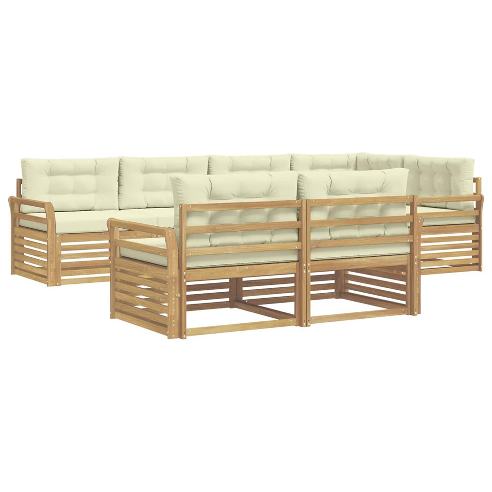 Ensemble de canapés d'extérieur 7 pc blanc et crème polyester