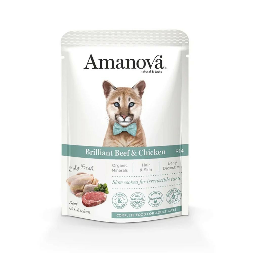 Pâtée chat sans céréales poulet & bœuf amanova 85g 85 g