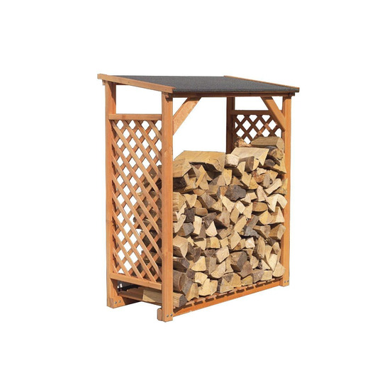 Abri bûches en bois coloris miel simple