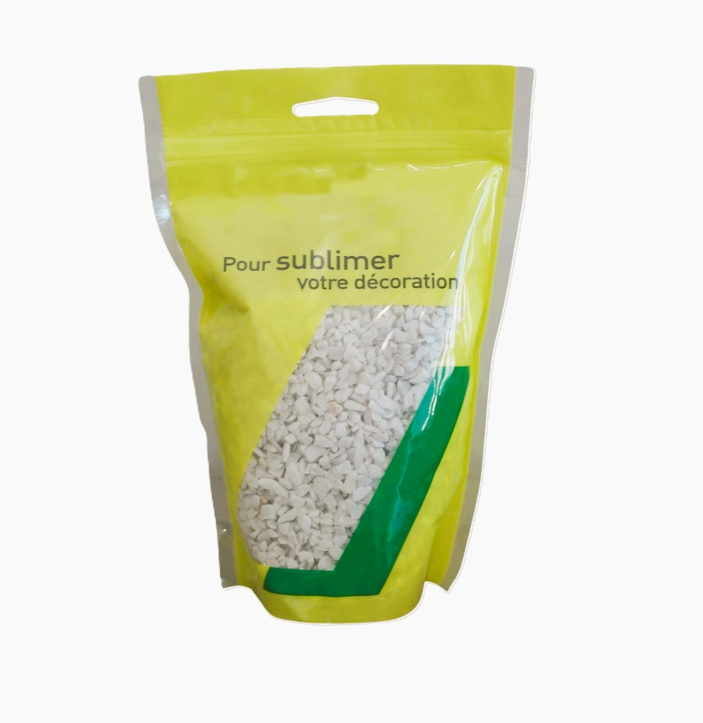 Gravillon blanc marbre 4/6 en berlingot de 1 KG