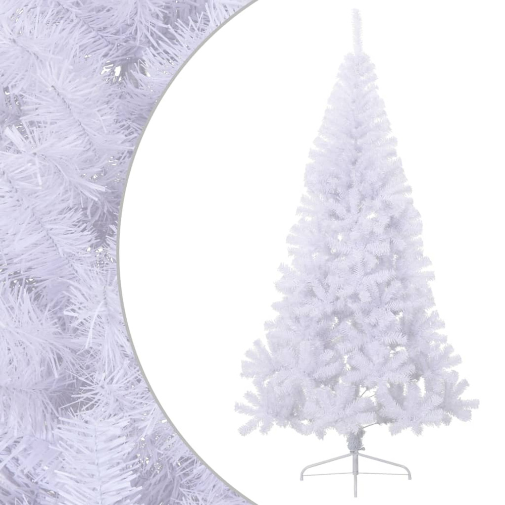 Sapin de noël artificiel moitié avec support blanc 240 cm pvc