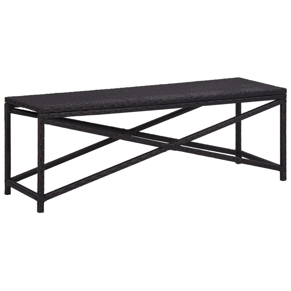 Banc de jardin 120 cm résine tressée noir