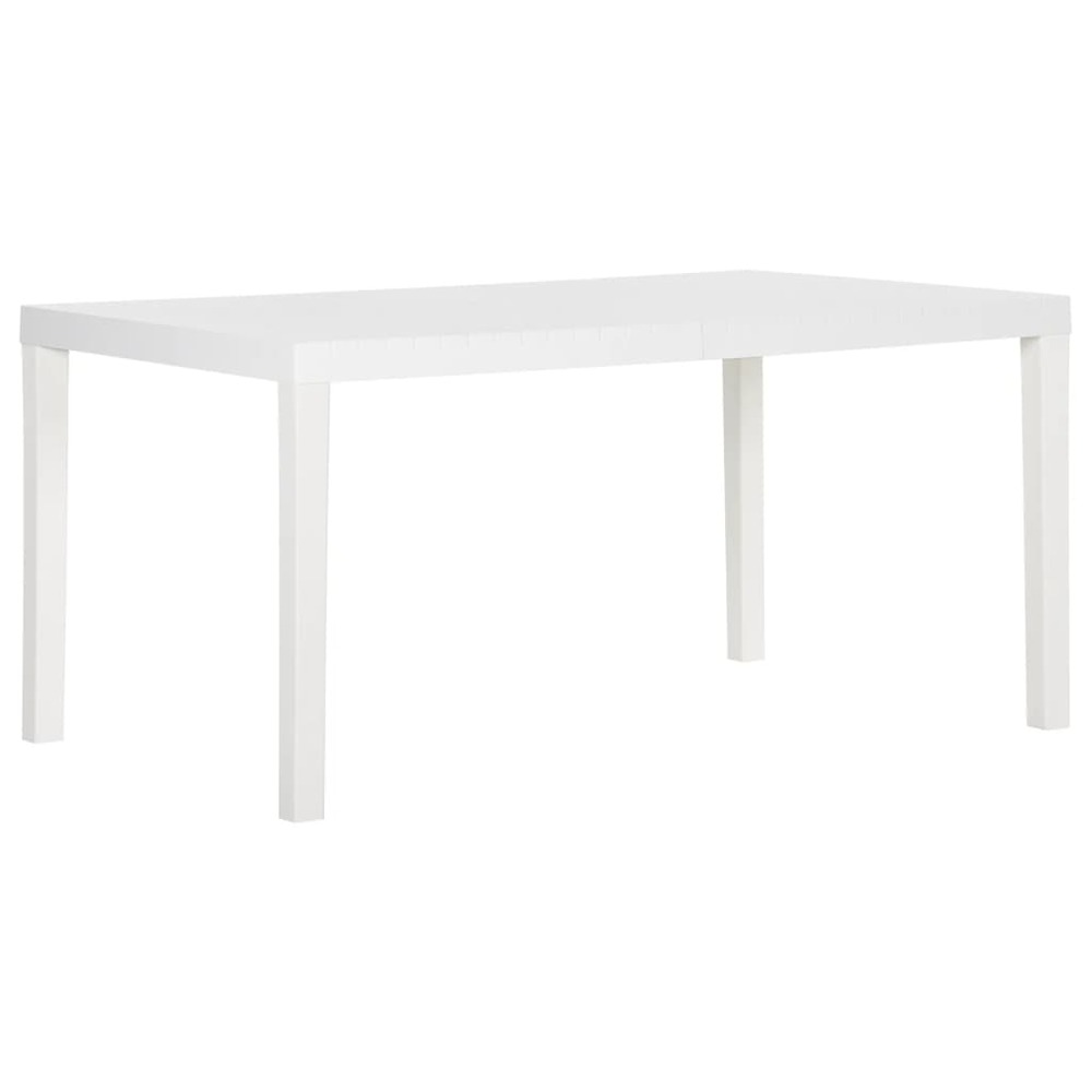 Table de jardin 150x90x72 cm pp blanc