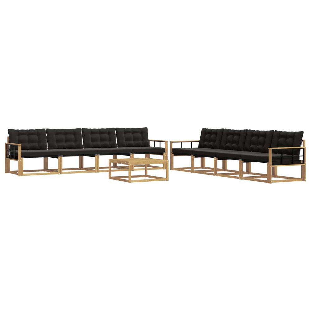Ensemble de canapés d'extérieur 9 pc blanc et noir