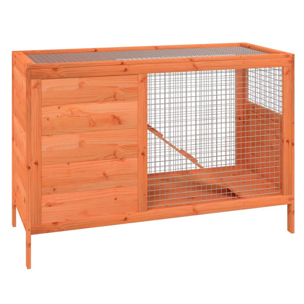 Clapier marron 103x44x69,5 cm bois de pin massif