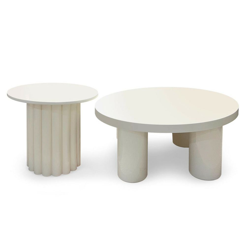 Lot de 2 tables basses rondes 