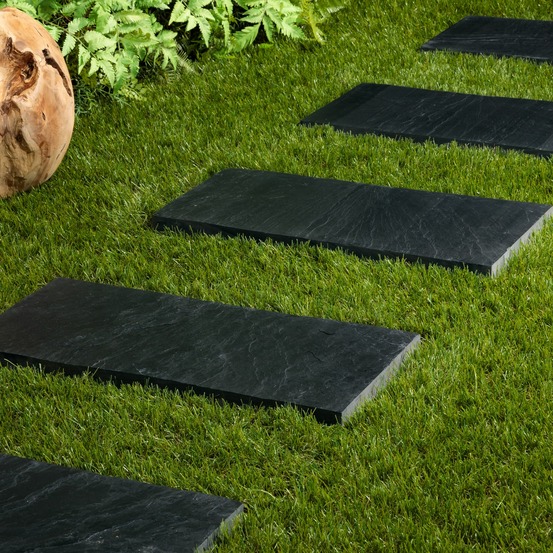 Pas japonais rectangle ardoise noire 50x25x2-3 cm (lot de 10) - ro'ma nature