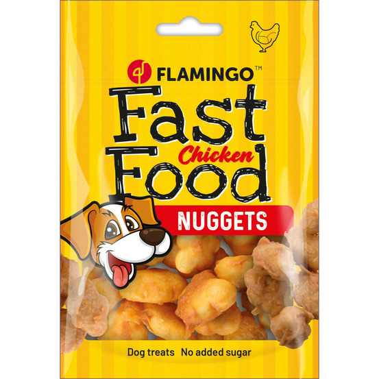 Friandises fast food nuggets avec poulet 100 g pour chien