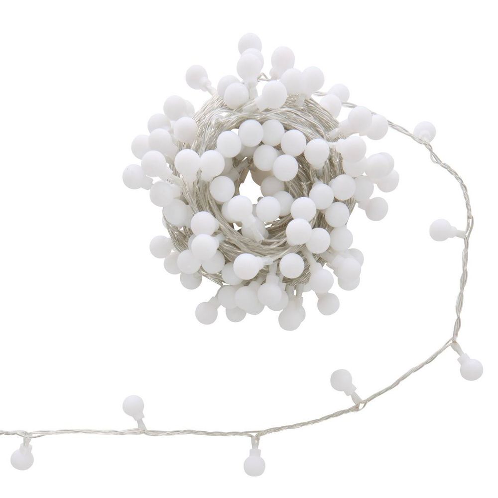 Guirlande lumineuse boules d'extérieur 12,5 m 167 led blanc froid 13 fonctions sur secteur
