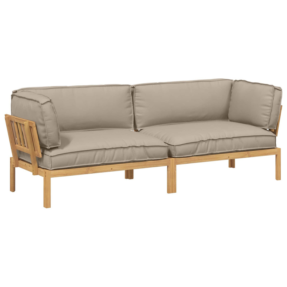Ensemble de canapés uni 2 pcs taupe bois d'acacia massif