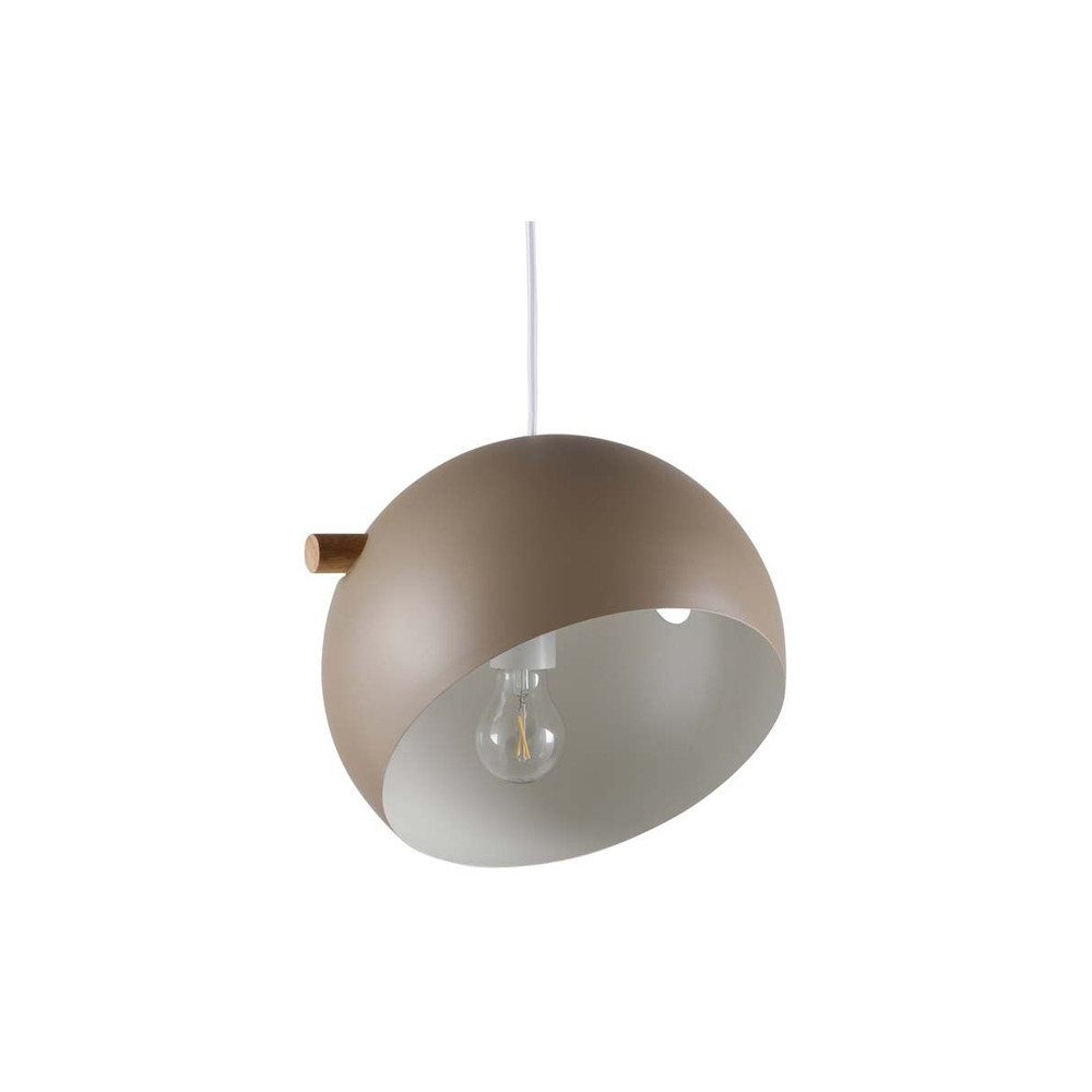 Suspension en acier tubbie beige 1 abat-jour