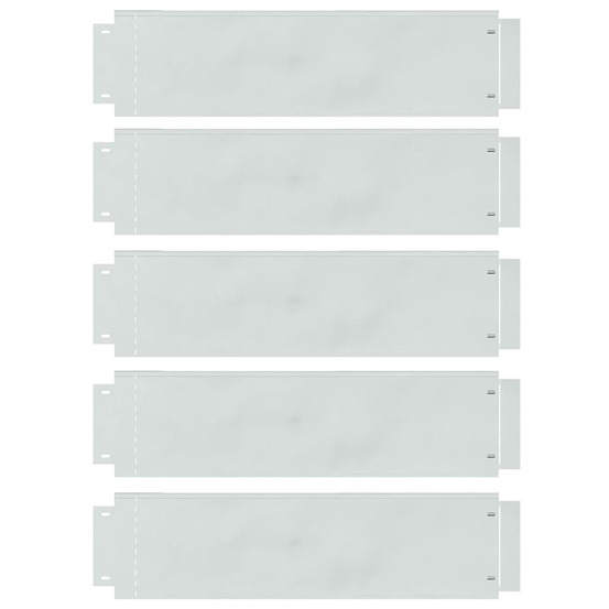 Bordures de pelouse 5 pcs argent 100 x 25 x 0.07 cm