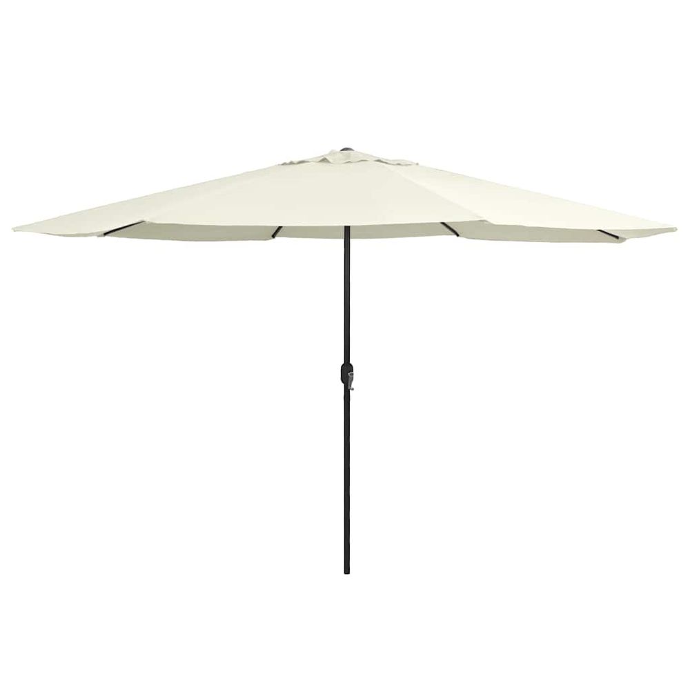 Parasol de jardin avec mât en métal 390 cm blanc sable