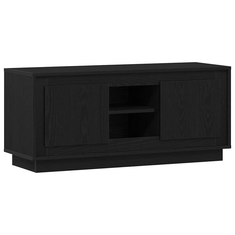 Meuble tv 102 x 35 x 45 cm chêne noir bois d'ingénierie
