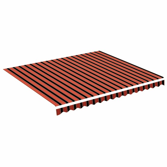 Tissu de remplacement pour auvent orange et marron 4x3,5 m