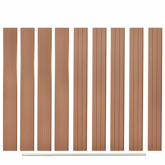 Panneaux de clôture de remplacement 9 pcs wpc 170 cm marron