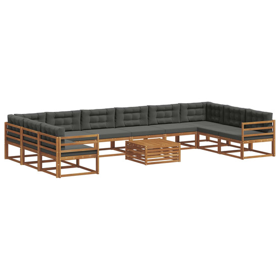 Ensemble de canapés d'extérieur 11 pcs naturel et anthracite
