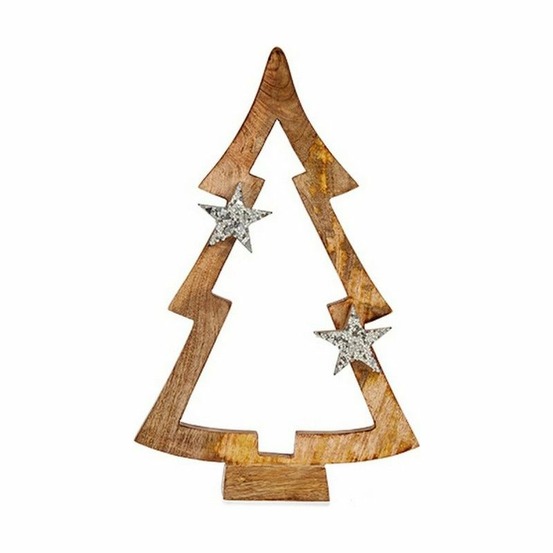 Sapin de noël silhouette 6,5 x 39 x 23 cm bois marron