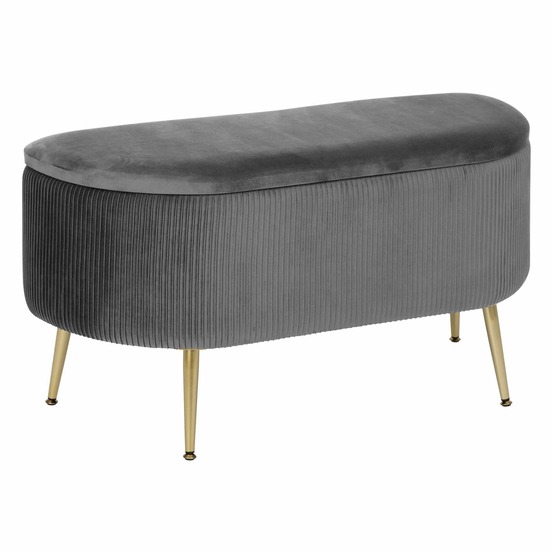 Banc de rangement en velours solaro